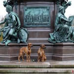 Dexter & Argos at the monument Friedrich Franz II